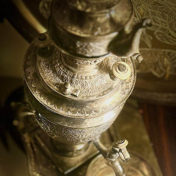 Antique Silver Samovar Tea Set | Ornate Middle Eastern Tea Urn | Vintage - Picture 4 of 5